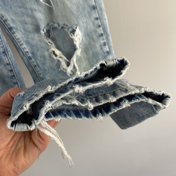 Zara Straight Leg Destroyed Jeans Size 6 - Picture 6 of 15